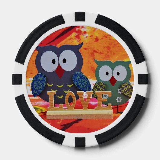 フクロウ愛 ポーカーチップ (正面)