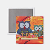 フクロウ愛 マグネット (正面/裏面)