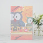 フクロウ愛 便箋 (スタンド正面)