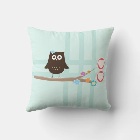 フクロウ愛{枕} クッション (裏面)