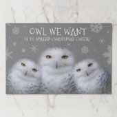 フクロウ我々はクリスマス応援雪フクロウを広めたい ペーパーパッド (正面)