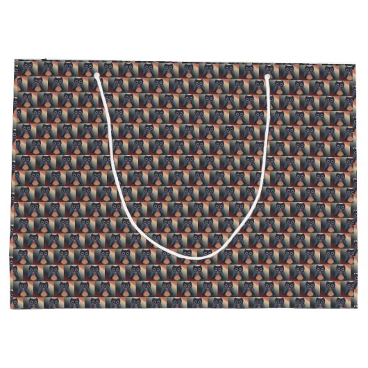 フクロウ抱き枕 ラージペーパーバッグ (裏面)