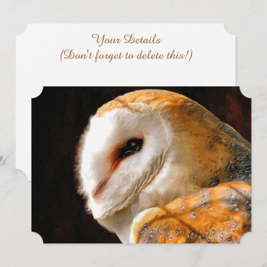 フクロウ招待状 (正面/裏面)