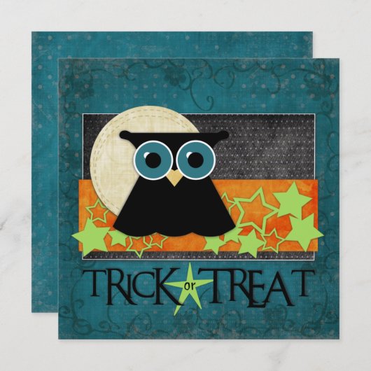 フクロウ招待状 招待状 (正面/裏面)