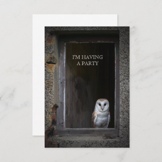 フクロウ招待状 招待状 (正面/裏面)