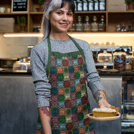 フクロウ数々のル模様 エプロン