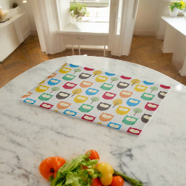 フクロウ数々のル模様 カッティングボード