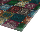 フクロウ数々のル模様 カッティングボード (角)