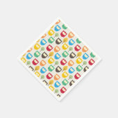 フクロウ数々のル模様 スタンダードカクテルナプキン (角)