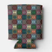 フクロウ数々のル模様 缶クーラー (裏面)