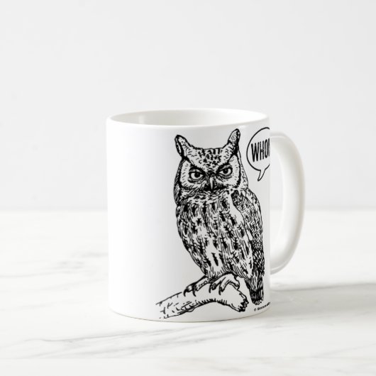 フクロウ文法マグの英語の先生誰 コーヒーマグカップ (正面右)