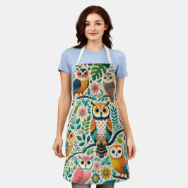 フクロウ料理エプロン エプロン