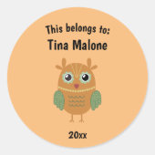 フクロウ新学期属 ラウンドシール (正面)