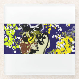 フクロウ星 ガラスコースター