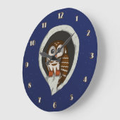 フクロウ時計を鳴らす ラージ壁時計 (傾斜)
