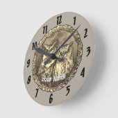 フクロウ時計 ラウンド壁時計 (傾斜)