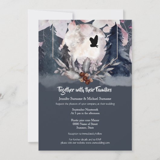 フクロウ暗月 招待状 (正面)