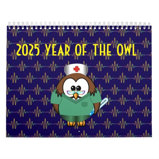 フクロウ暦2025年 カレンダー (カバー)