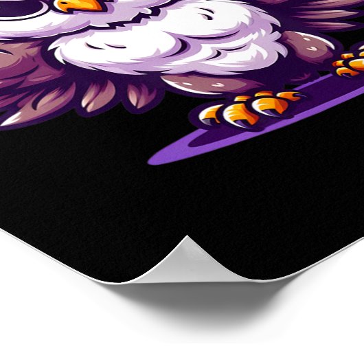 フクロウ曲げる筋肉ファン愛好家ボディビルジムバー ポスター (角)