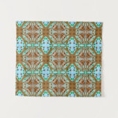 フクロウ曼荼羅の手書きアートワーク タペストリー (正面(横))