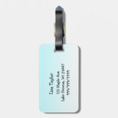 フクロウ曼荼羅の手書きアートワーク ラゲッジタグ (裏面縦)