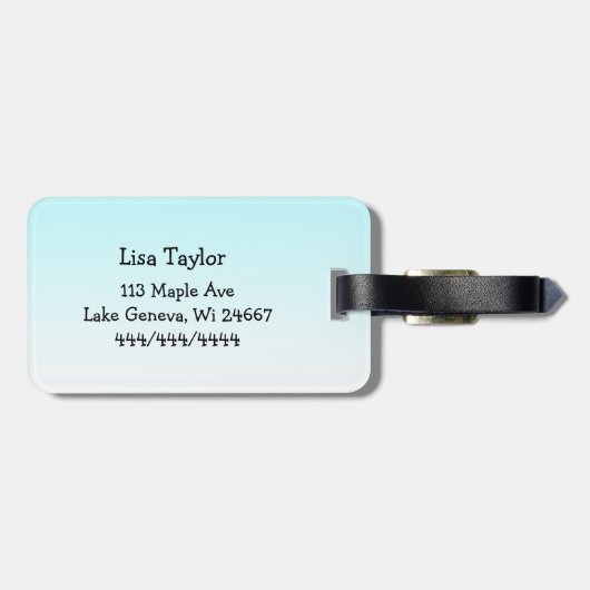 フクロウ曼荼羅の手書きアートワーク ラゲッジタグ (裏面横)