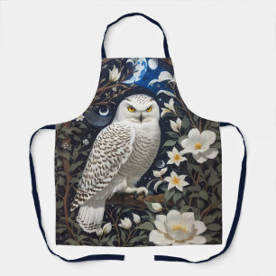 フクロウ月明かりの花 エプロン