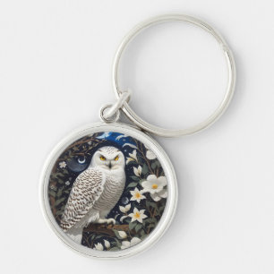 フクロウ月明かりの花 キーホルダー