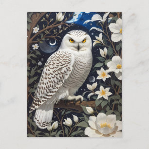 フクロウ月明かりの花 ポストカード