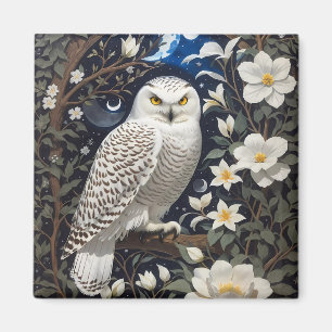 フクロウ月明かりの花 マグネット