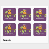 フクロウ本ラベル/ギフトラベルシール スクエアシール (シート)