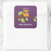 フクロウ本ラベル/ギフトラベルシール スクエアシール (バッグ)