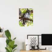 フクロウ枝から見下ろす ポスター (ホームオフィス)