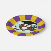 フクロウ校が赤と金ゴールド卒業 ペーパープレート (アングル)