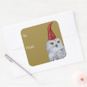 フクロウ格言ギフトラッピングシール スクエアシール (封筒)