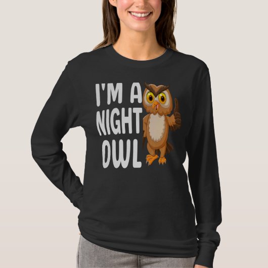フクロウ森林神話ナイトフクロウ1 Tシャツ (正面)