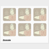 フクロウ極熊ニット帽とセーターもスター スクエアシール (シート)