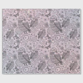 フクロウ模様 ラッピングペーパー (フラット)