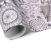 フクロウ模様 ラッピングペーパー (ロールコーナー)