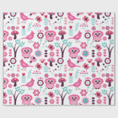 フクロウ模様 ラッピングペーパー (フラット)