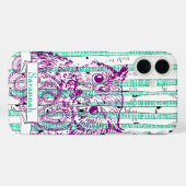 フクロウ樺の木ツリーリネンパーソナライズアイ Case-Mate iPhoneケース (裏面 (横))