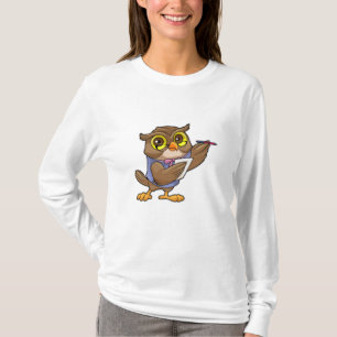 フクロウ氏の秘書としてペン&ノート Tシャツ