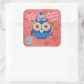 フクロウ混合スプーンクリスマスクッキー自家製お菓子 スクエアシール (バッグ)