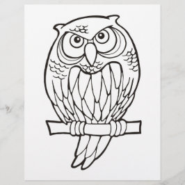 フクロウ漫画のカラーリングブックページ