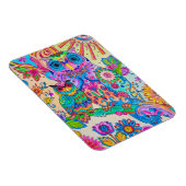 フクロウ漫画の鳥かわいい動物のドードルスケッチ芸術 マグネット (右側)