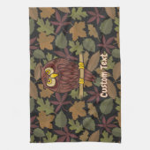 フクロウ漫画タオル キッチンタオル (縦)