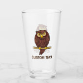 フクロウ漫画 タンブラーグラス (正面)