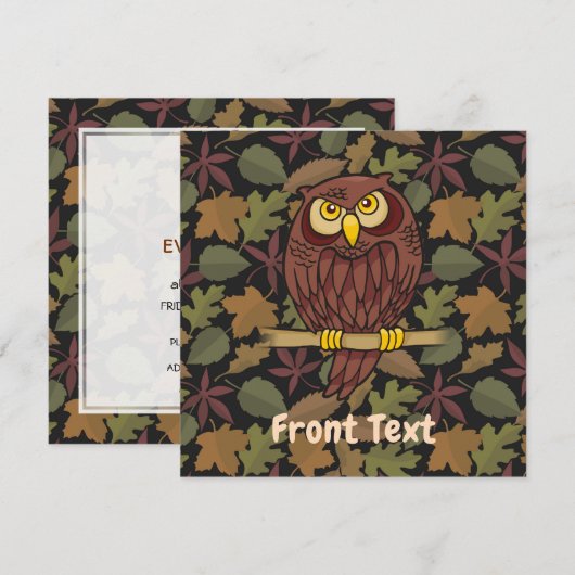 フクロウ漫画 招待状 (正面/裏面)