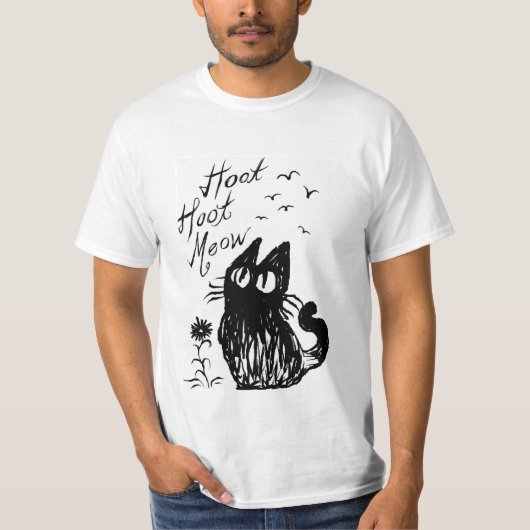 フクロウ猫 Tシャツ (正面)