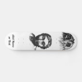 フクロウ男おもしろい怖い目が名前や文字を追加 スケートボード (横)